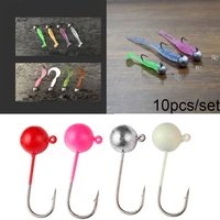 4 colors perforated barb sharp jigging bait lead head hook durable head carbon steel round head