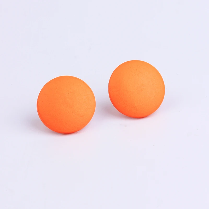 YAMEGA Korean Simple Design Log Wooden Earrings Red Brown Round Wood Alloy Earring Female Trendy Jewelry For Women Girls Gifts