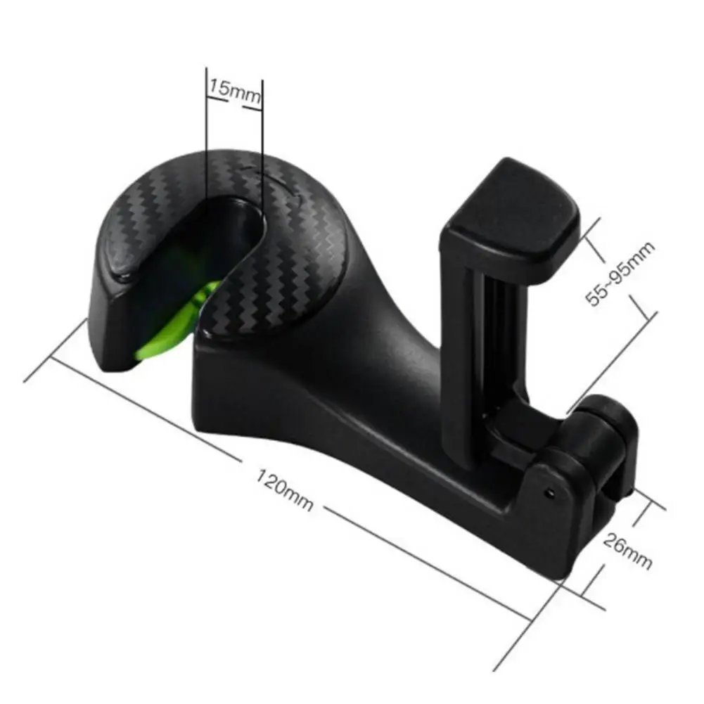

2In1 Car Headrest Hook With Phone Holder Seat Back Hanger For Bag Handbag Purse Grocery Cloth Foldble Clips Organizer Back Hook