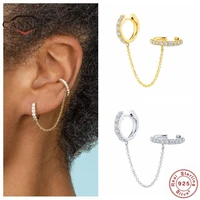 canner real 925 sterling silver hoop earrings for women piercing earings diamond hoops earring chain jewelry pendientes brincos