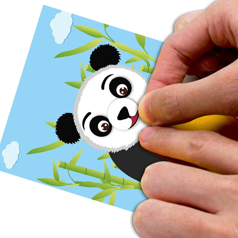 1 комплект наклеек с животными для детей милые Мультяшные наклейки пазлы сделай