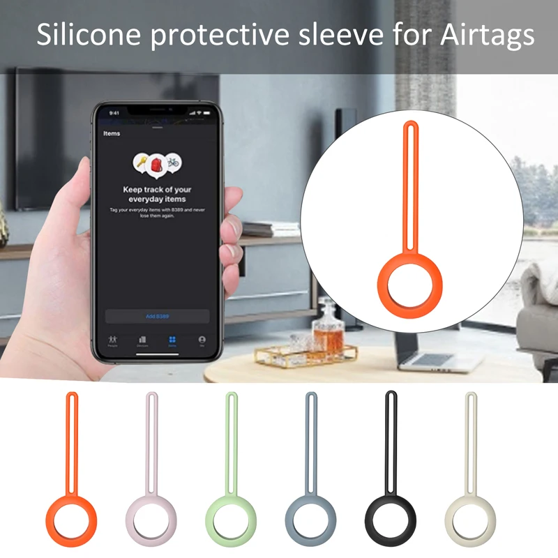 

For Apple Airtag Tracker Lanyard Protective Cover Portable Shell Air Tag Anti-lost Device Wallet Luggage Key Chain Silicone Case