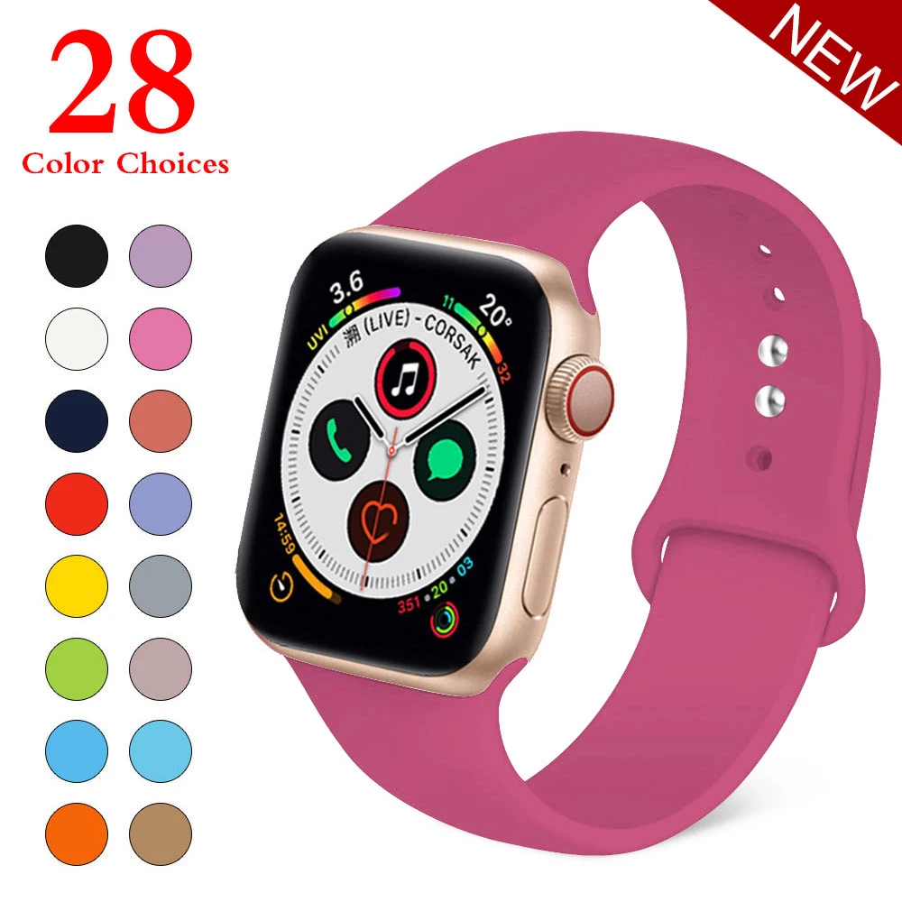 Спортивный мягкий силиконовый сменный ремешок 38 мм от mu sen для Apple Watch версии 1, 2, ремешок 42 мм на запястье, ремешок для iWatch Sport - Цвет ремешка: Dragon fruit