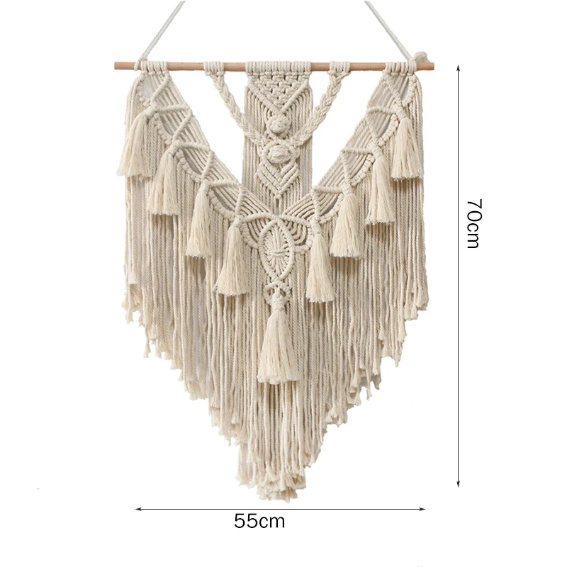 

Macrame Wall Hanging Tapestry Bedroom Living Room Home Wall Nordic Ins Decor Geometric Tassel Pendant Handwoven Textile Ornament