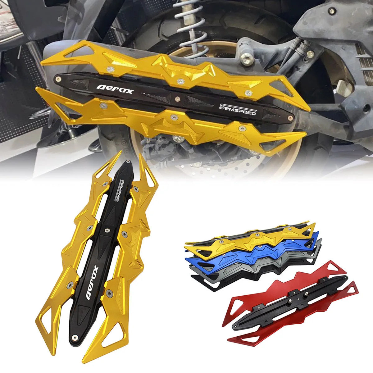 

SEMSPEED CNC Motorcycle Heat Shield Exhaust Pipe Muffler Cover Protector For Yamaha Aerox155 NVX155 150 125 2015-2019 2020 2021