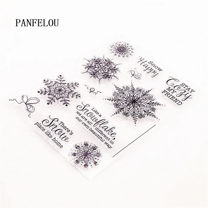 PANFELOU 13x18 см Рождество фейерверк снег прозрачный силиконовый резиновый прозрачные штампы мультфильм Скрапбукинг/DIY новогодний альбом