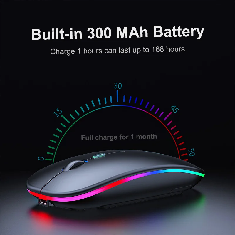 

Wireless Mouse Bluetooth Rechargeable Mouse Wireless Computer Silent Mause LED Backlit Ergonomic Gaming Mouse For Laptop PC