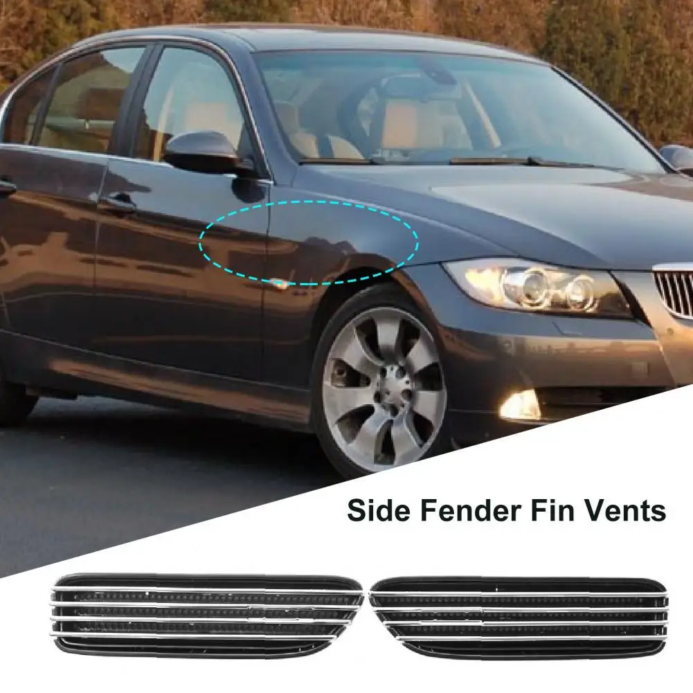 

2Pcs Side Fender Vent Grille Scratch-resistant Car Styling Black Auto Parts Side Air Flow Vent for BMW E46 M3 2001-2006