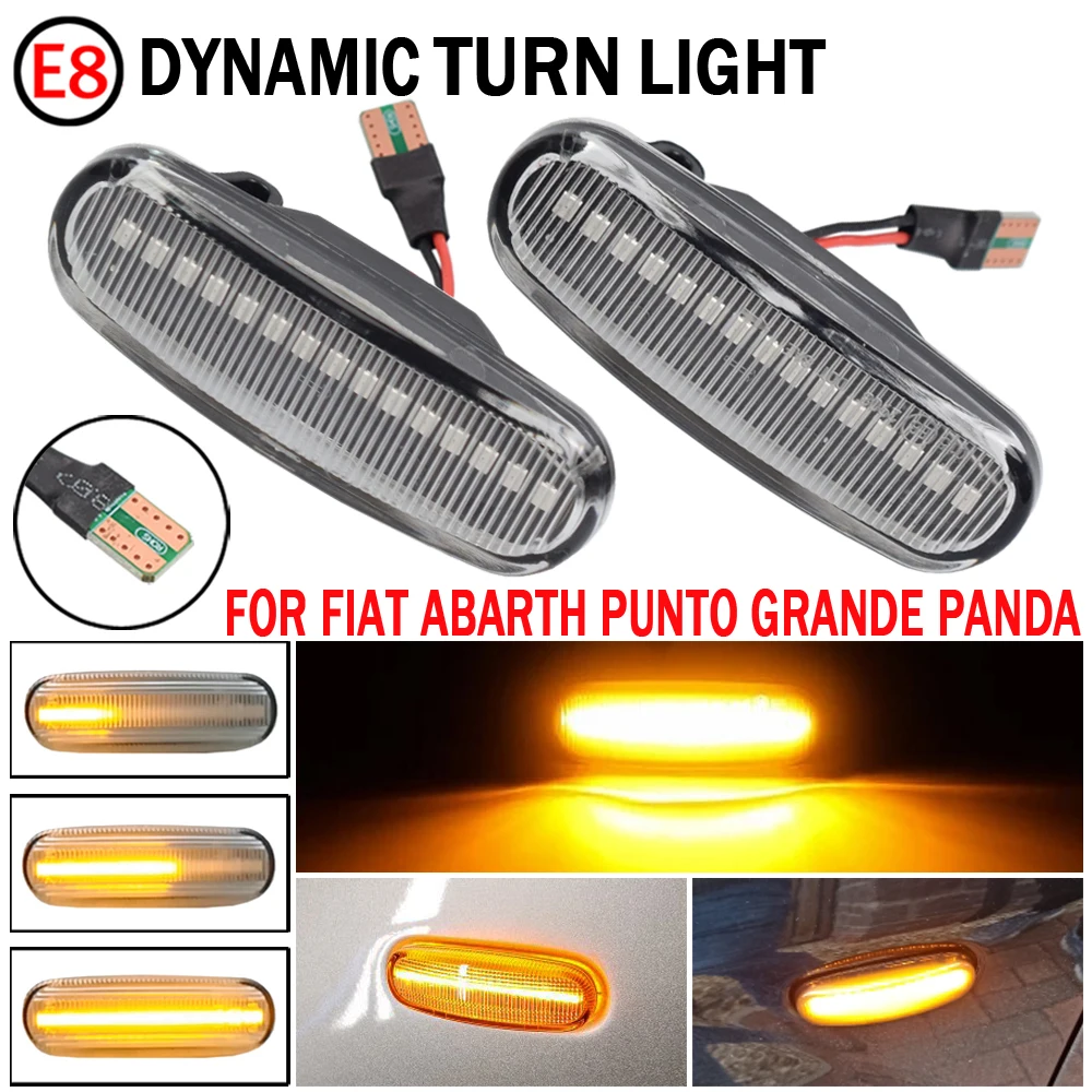 

2pcs Dynamic Smoke LED Side Marker Light Turn Signal Lamp For Fiat Panda Punto Evo Stilo Qubo Peugeot Citroen Lancia Musa(350)