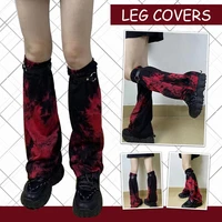 lolita japanese gothic leg warmer jk girl punk scarlet print leg sleeves summer sun protection women hip hop rock socks