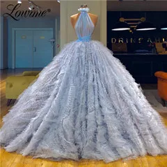 Style 2 Светло-голубое элегантное вечернее платье на одно плечо мягкие тюлевые платья для выпускного вечера с облаком кутюр платье для вечеринки с бисером платья Abendkleider - Цвет: Style 2