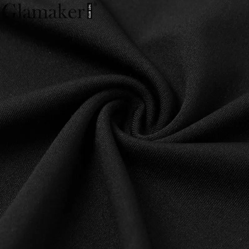 Женское Короткое облегающее платье Glamaker Черное мини-платье с открытыми плечами и