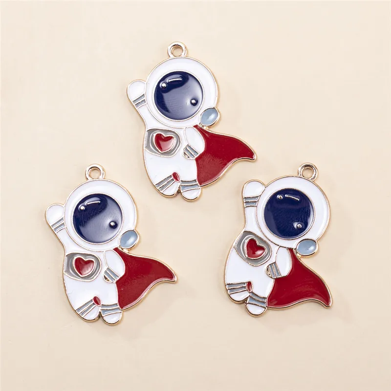 10 шт./лот эмалевые Подвески в виде ракеты астронавта планеты кулон DIY браслет
