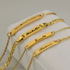 Новые браслеты для малышей с надписью на заказ, золотые браслеты из нержавеющей стали с именем, персонализированные подарки для девочек и мальчиков, детские браслеты с гравировкой и именем