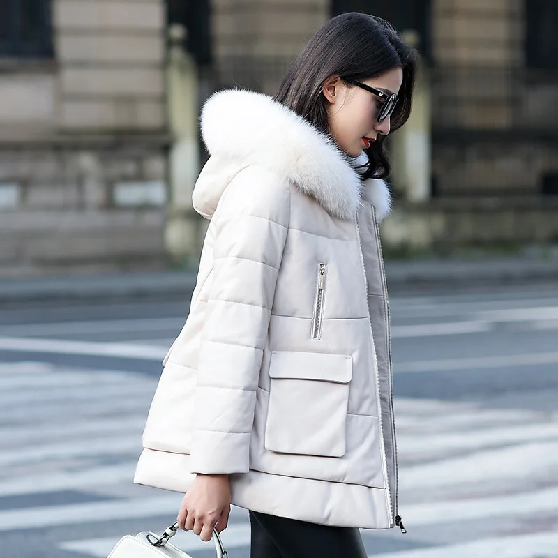 Кожаная куртка женская из натуральной овечьей кожи Корейская короткая одежда