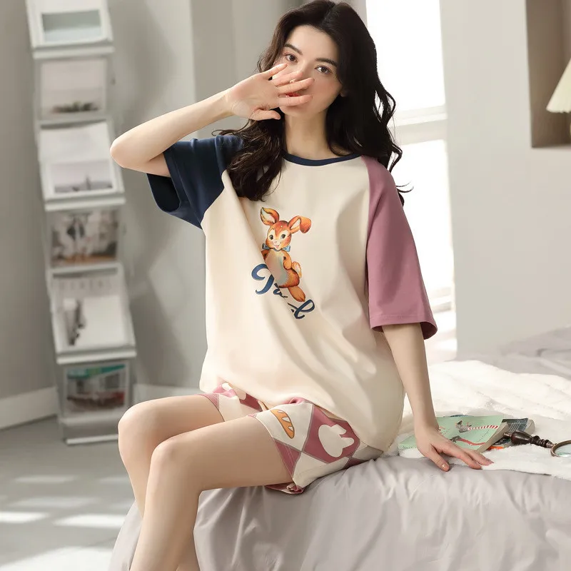 2021 новый летний костюм с шортами домашний Хлопковая женская домашняя одежда