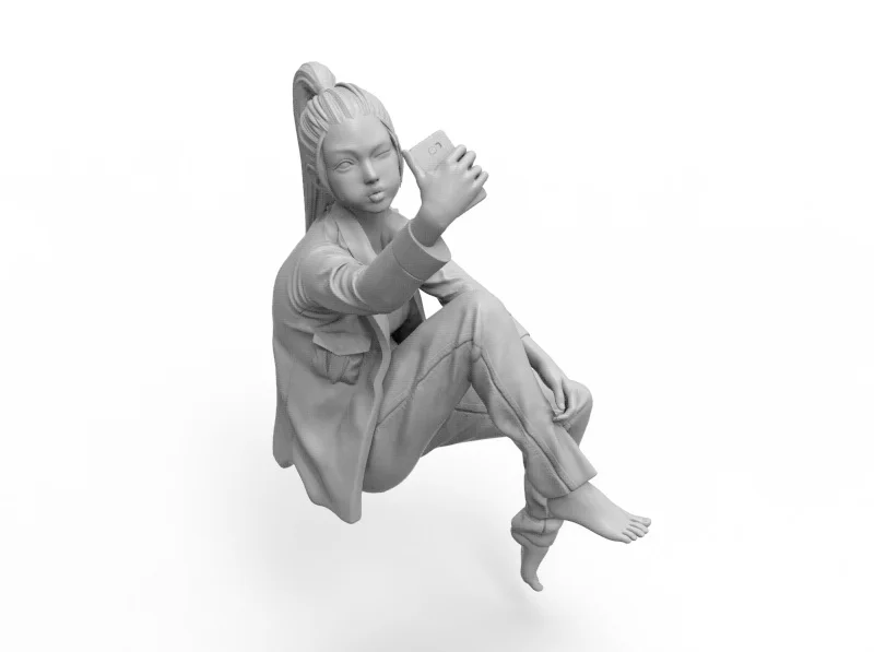 Новая несобранная модель 1/35 современная девушка сидящая и улыбающаяся Статуэтка