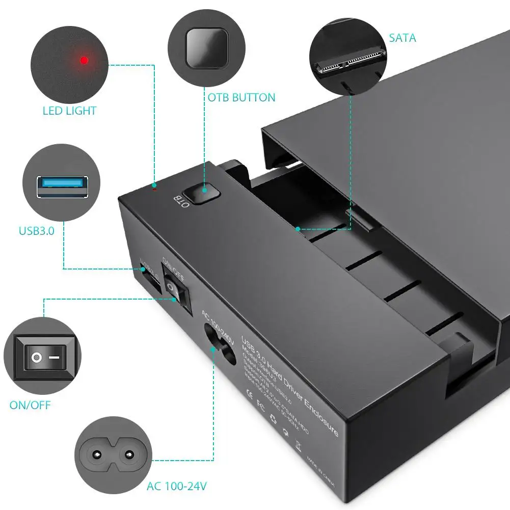 Высокое качество USB 3 0 2 5 дюйма/3 дюйма SATA HDD корпус внешний жесткий диск поддержка