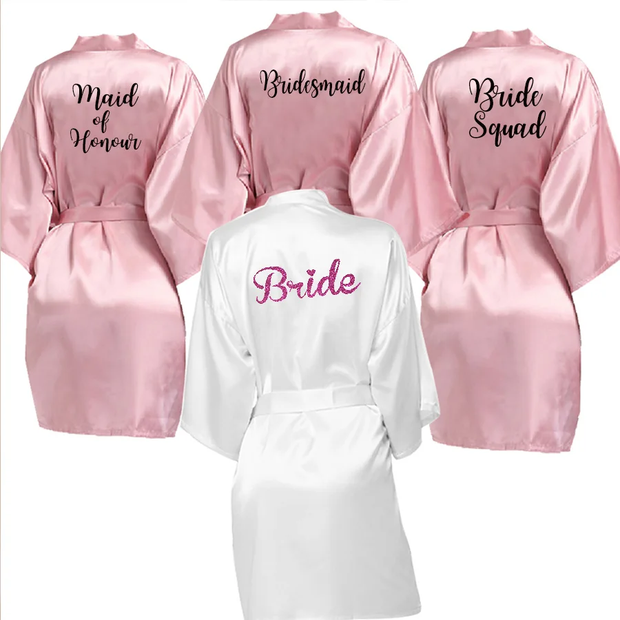 Женская свадебная Пижама-кимоно Свадебный халат подружка невесты матрон