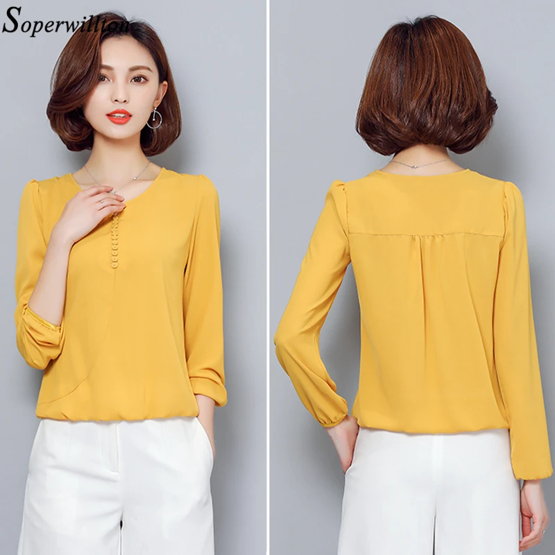 Женская рубашка женская блузка офисные топы весна осень 2021 Blusa Mujer Camisa Feminina желтая