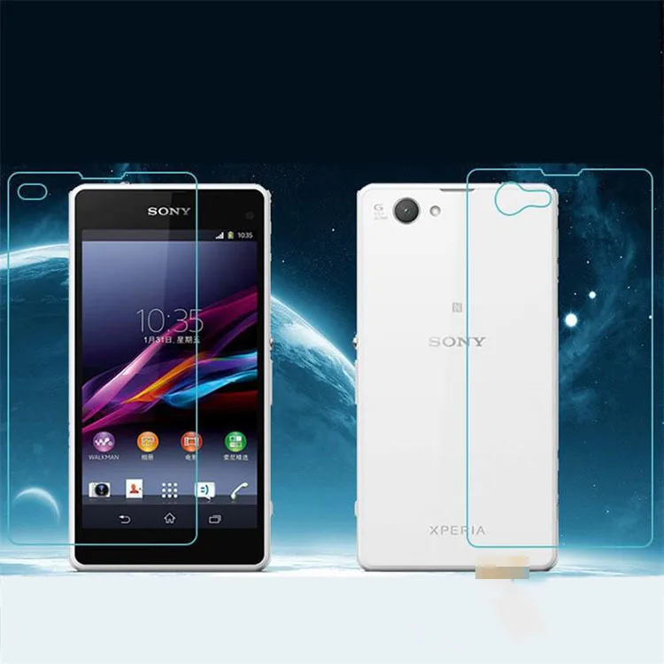 With Retail Package 2pcs/lot Front & Back Tempered Glass Screen Protector for Sony Xperia Z1 Compact mini M51W D5503 Film | Мобильные