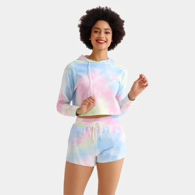 

Autumn and winter new tie dye long sleeve Pullover leisure suit for women