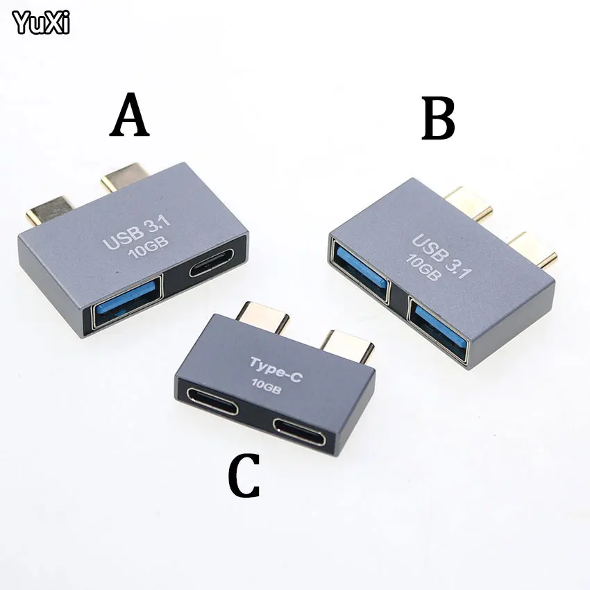 

YUXI 1PCS Type C adapter USB C conventer Charging transmission interface protection connector Thunderbolt 3 for Macbook Pro Air