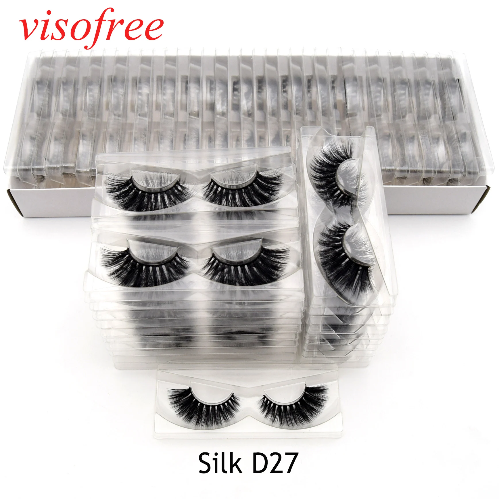 Visofree 30 пар/лот норковые ресницы с подносом без коробки натуральные накладные
