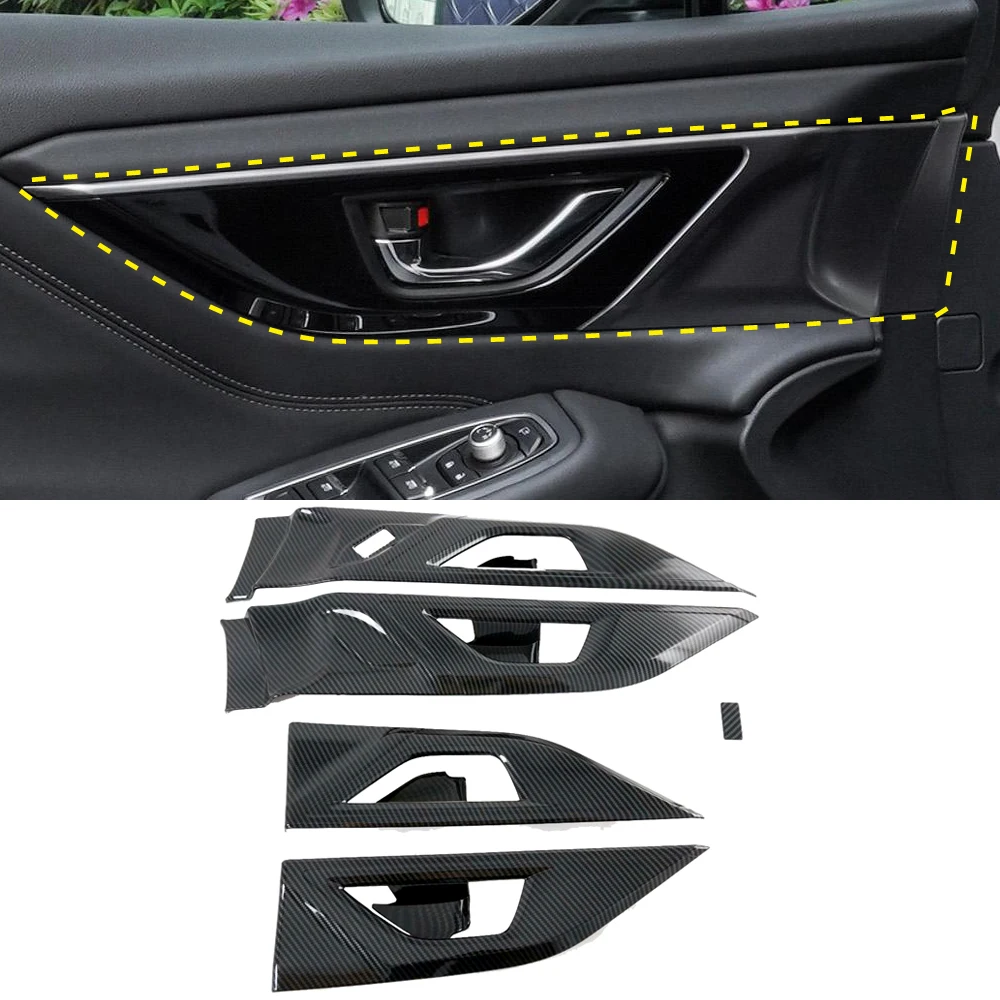 

Внутренняя ручка из углеродного волокна Abs для автомобильной двери, рамка для ручки, отделка для Subaru Outback 2021 2022