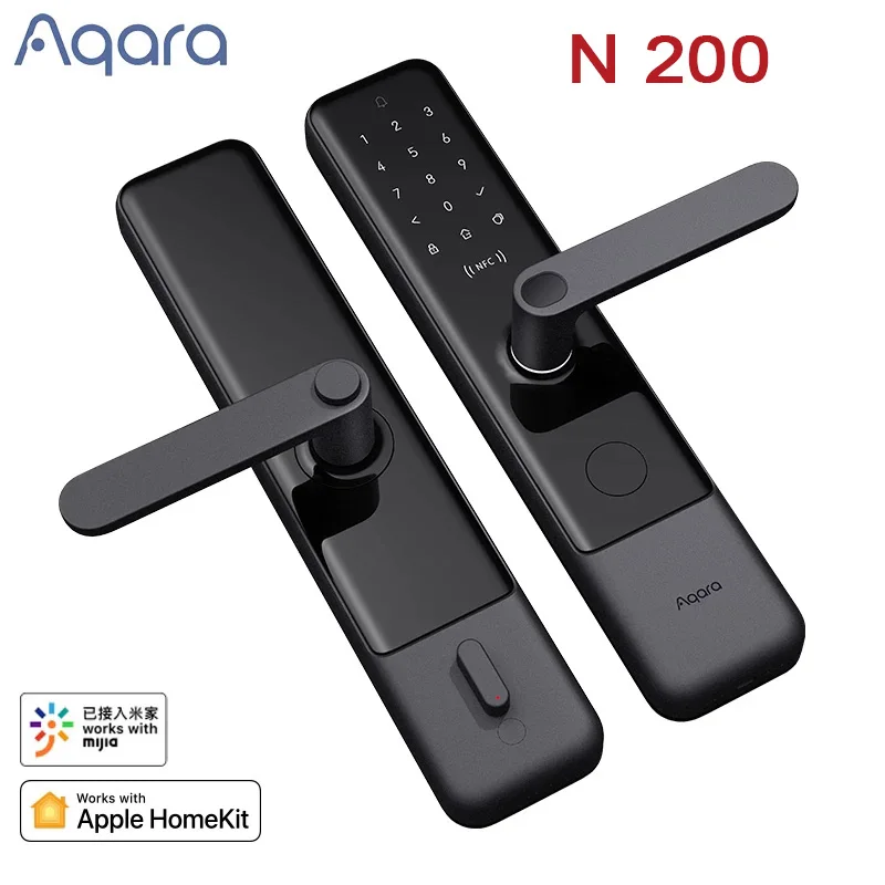 

Умный дверной замок Aqara N200, разблокировка по отпечатку пальца, Bluetooth, пароль, NFC, с дверным звонком, работает с Mijia Apple HomeKit