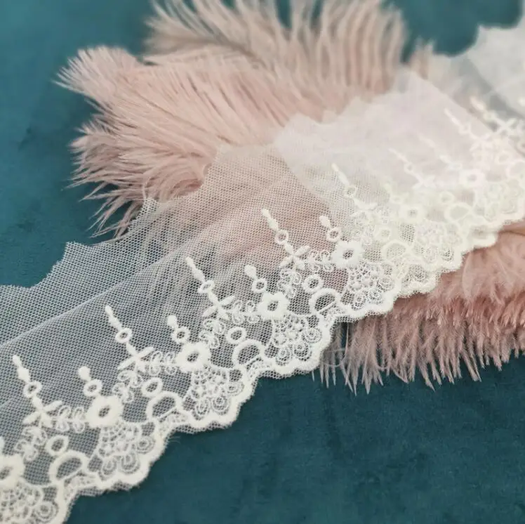 5 м цвета слоновой кости с причудливым узором и кружевной отделкой воды Woluble