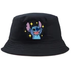 Повседневная Панама из хлопка для мужчин и женщин, двусторонняя мультяшная шапка для рыбалки с рисунком Диснея Стича Лило, летняя