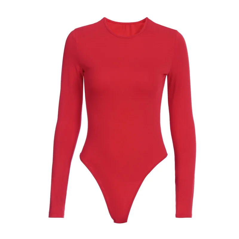 

Fashion Overalls For Women Bodysuit O-Neck Long Sleeve Bodycon Rompers Women Jumpsuit Sexy Body Outfits Streetwear Solid 7Z6