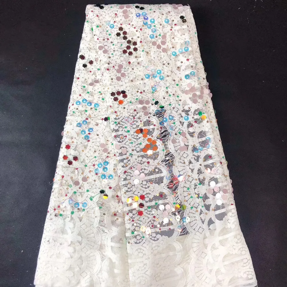 Горячая Распродажа французское кружево вышивка пайетками/белая хлопковая нить