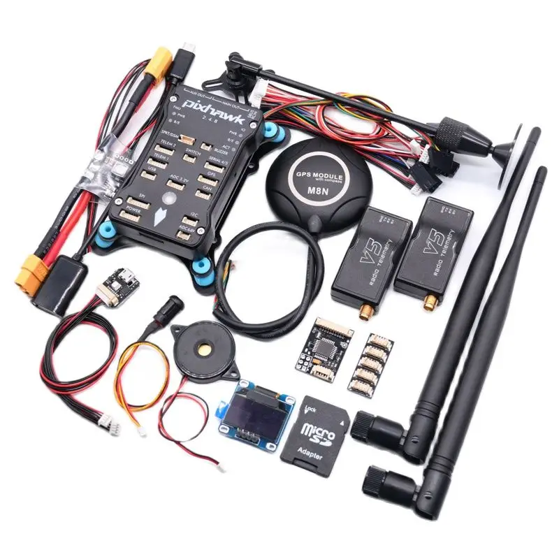 Контроллер полета Pixhawk 2.4.8 PX4 PIX + M8N GPS 433/915 МГц 100/500 МВт радио V5 Телеметрия