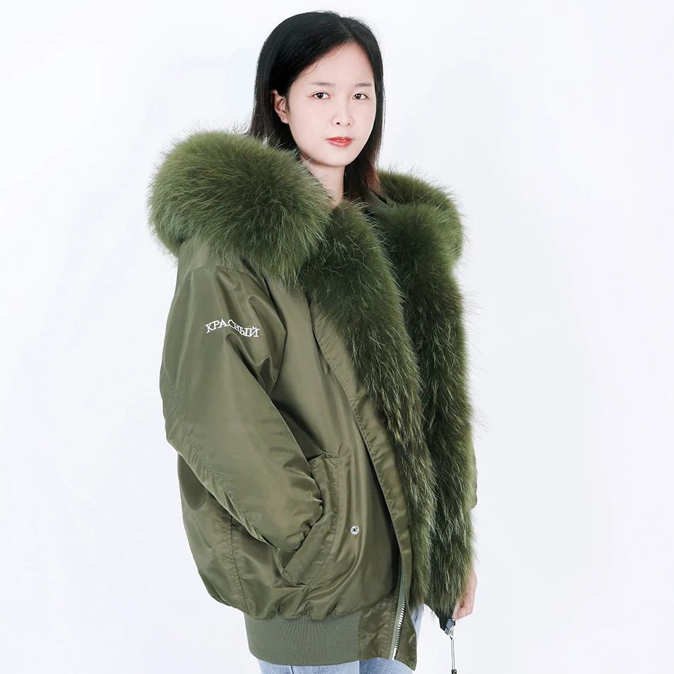 MAOMAOKONG 2020 новая Подлинная мех енота свободная и модная съемная подкладка вышитая