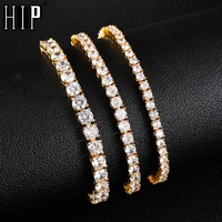 3mm 4mm 5mm mens aaa cubic zirconia tennis bracelet chain hip hop jewelry 1 row gold color cz bracelet link chain
