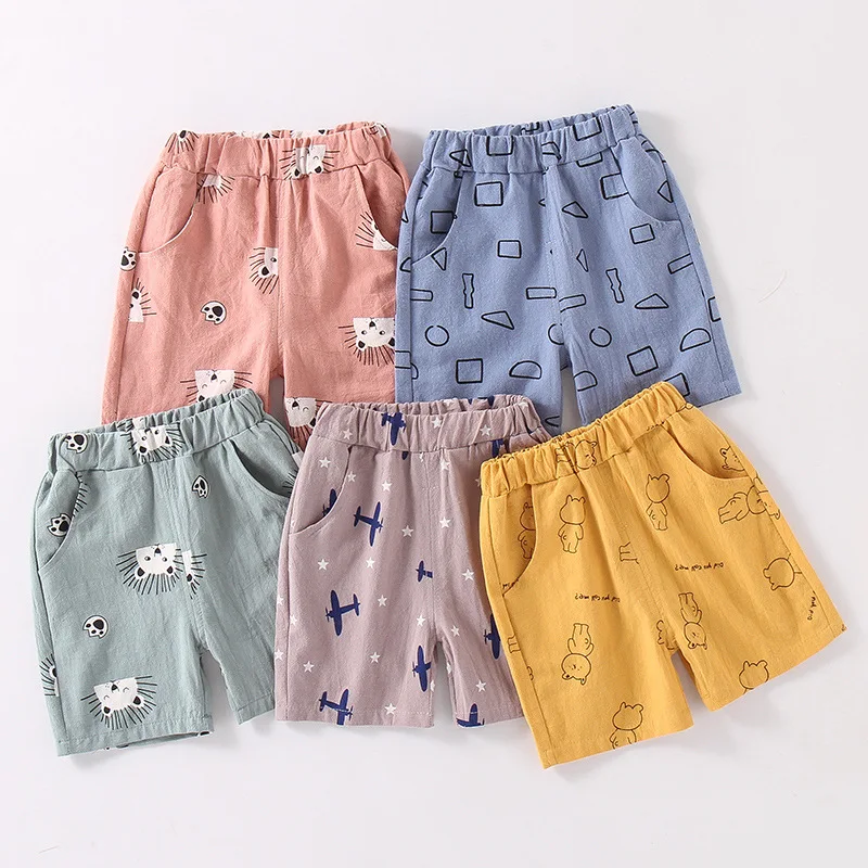 

Женские детские шорты, детские короткие брюки, летние хлопковые пляжные шорты для мальчиков, Капри для отдыха, детская одежда KF1055