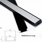 Светодиодный алюминиевый профиль, 50 см, 20 дюймов, черный поверхностный монтаж, U-образный плоский светильник под стойкой Шкафа, ящик, шкаф для инструментов бар, матовый рассеиватель света