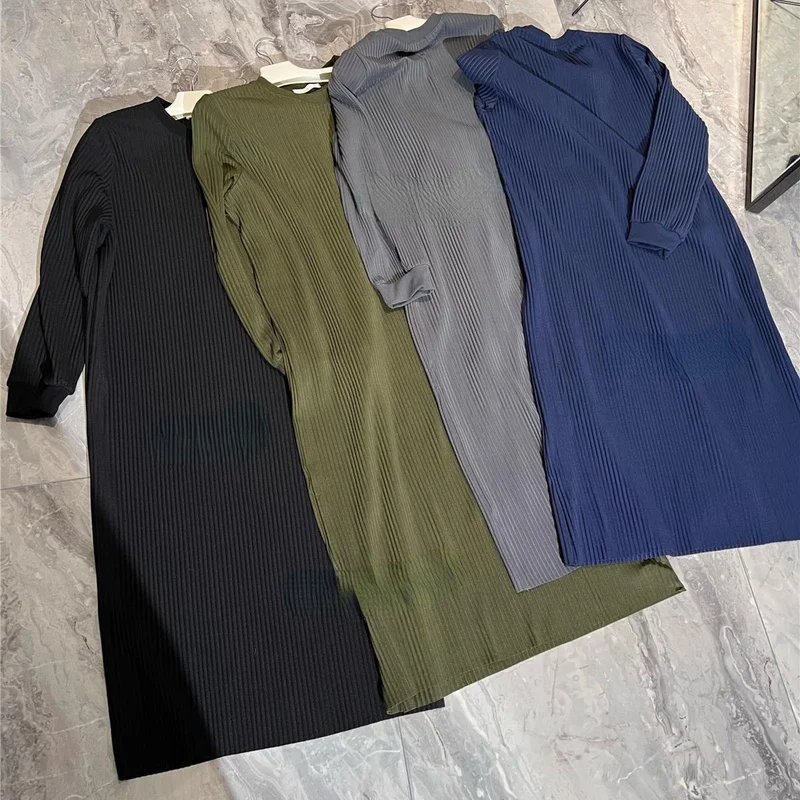 Женское прямое платье с длинным рукавом однотонное Элегантное повседневное