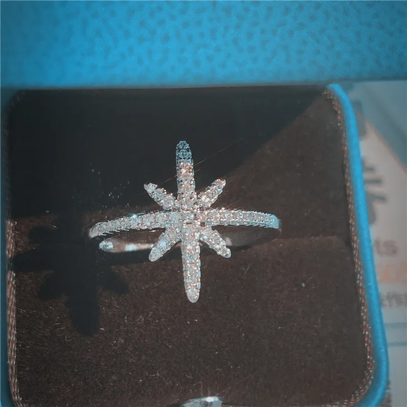 1 Choucong Moon Star Promise Ring 5A Циркон Камень Настоящее 925 пробы серебряные обручальные кольца для женщин вечерние ювелирные изделия - Цвет основного камня: 1