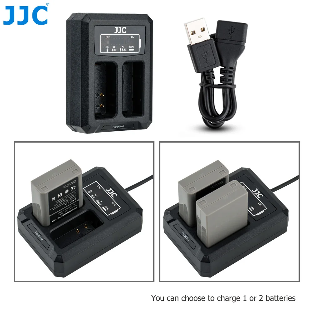 JJC USB двойное зарядное устройство для Olympus фотография искусственная II ручка с