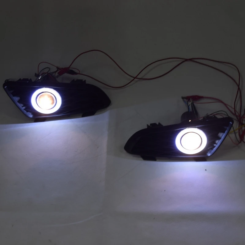 

LED DRL Angel Eyes Fog Lights Exact-Fit Fog Cover for Mazda 6 2003-2008