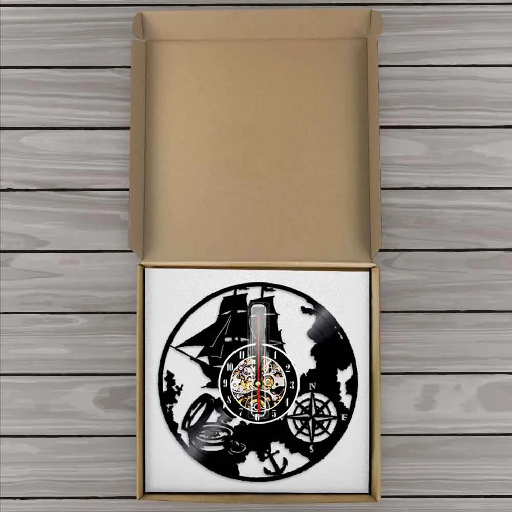 Виниловая тема для навигации настенные часы волшебная морская настенная лампа