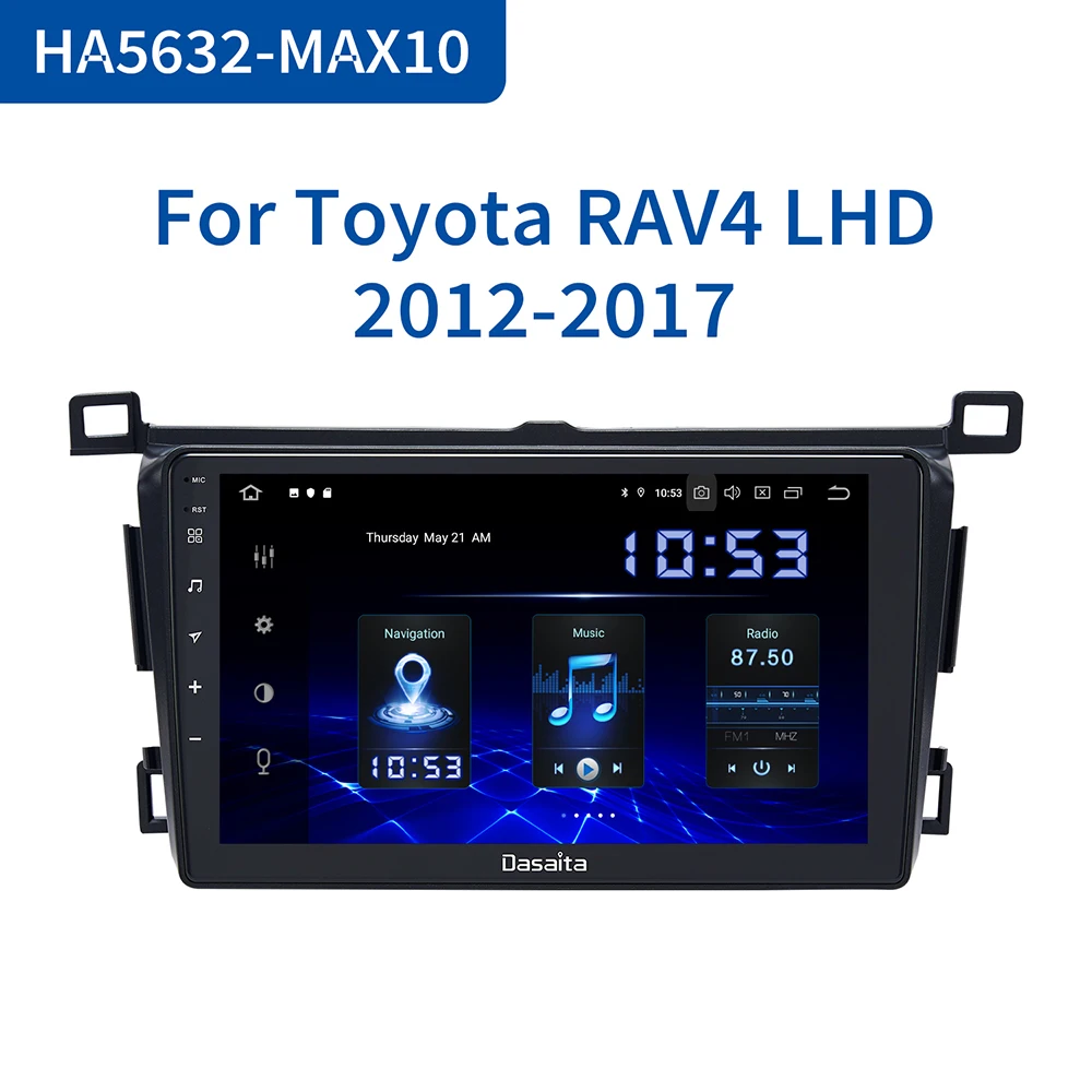 Автомобильный радиоплеер Dasaita 9 дюймов 1 Din Android 10 0 для Toyota RAV4 2014 2015 2016 2017 2018 TDA7850 64 Гб