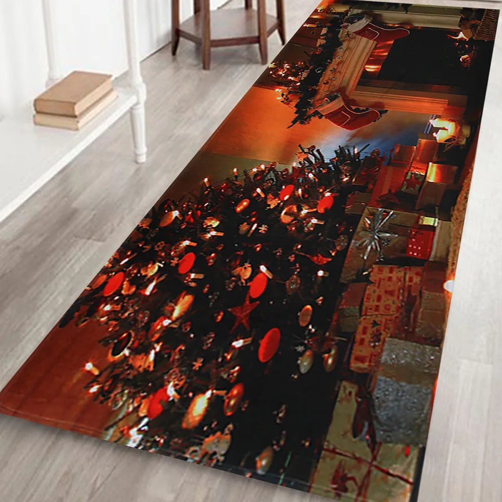 Рождественские коврики для дверей домашние ковры декора 40x120 см 2021 Новогодние