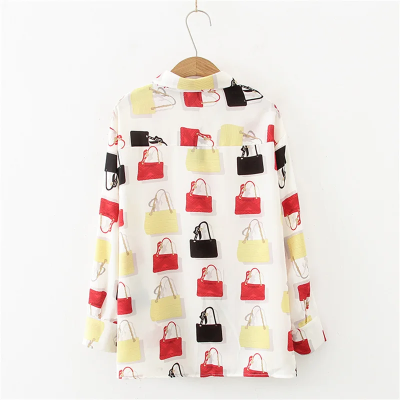 

Summer Long Sleeve Women Retro print shirt loose floral chiffon top Casual Streetwear Tops Elegant blusas mujer de moda 2020