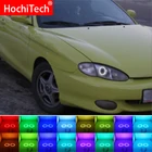 Разноцветные RGB светодиодные ангельские глазки, кольцевой глаз Ореола, Радиочастотный пульт дистанционного управления для Hyundai Tiburon coupe 1996 1997 1998 1999, аксессуары