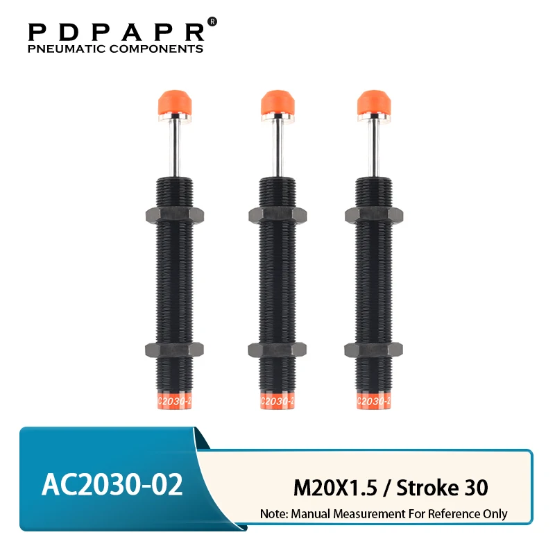 

AC2030-02 AC Stroke 30mm Pneumatic oil pressur Hydraulic Shock Absorber Adjustable manipulator Hydraulic Buffer High Quality