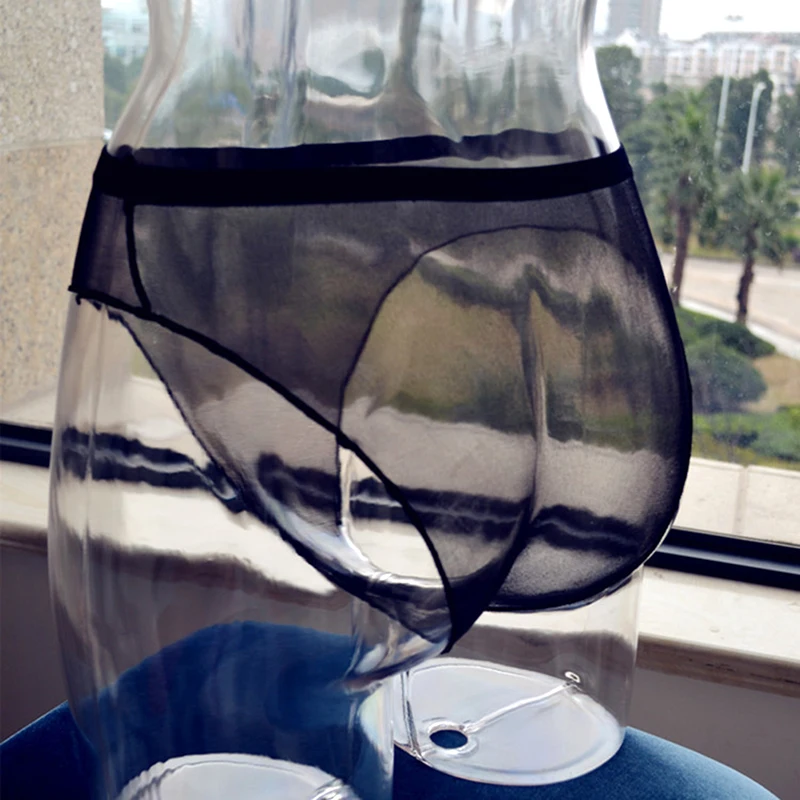 

Bikini Briefs Gay Underwear O-Ring Crotchless Mens Thongs Men Nylon Lingerie Sexy Underwear Open Butt Sissy Panties String